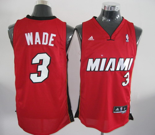  NBA Miami Heat 3 Dwyane Wade Swingman Red Jersey